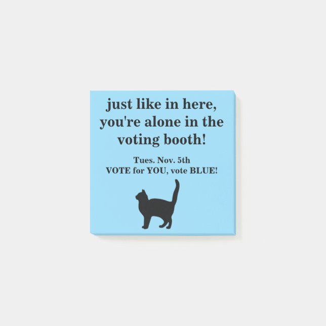 Vote Blue Cat 2 Post-It Notes (Front)