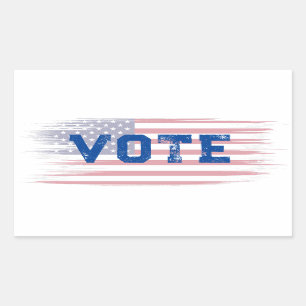 Vote Blue Customisable Rectangular Sticker