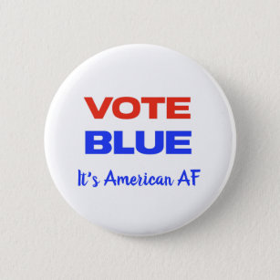 Vote Blue Democrat Political Red Blue Funny Humour 6 Cm Round Badge