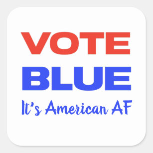 Vote Blue Democrat Political Red Blue Funny Humour Square Sticker