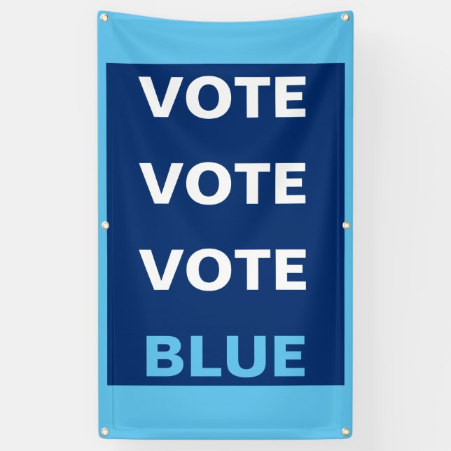Vote Blue Democrat Selfie Background Backdrop Banner (Vertical)