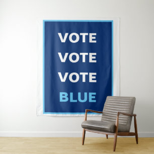 Vote Blue Democrat Selfie Background Backdrop Tapestry