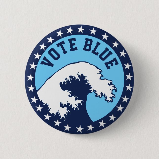 VOTE BLUE Democratic Blue Wave Political 6 Cm Round Badge (Front)