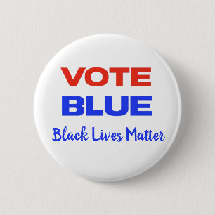 Vote Blue Democratic Political Red Blue 6 Cm Round Badge