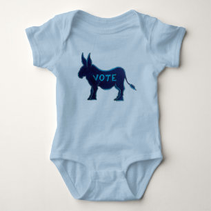 VOTE Blue Donkey Election Day USA Voting Patriotic Baby Bodysuit