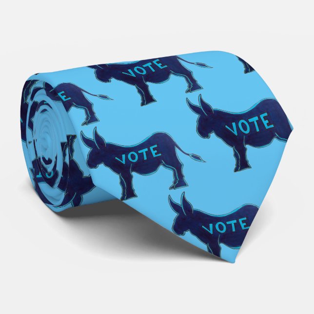 VOTE Blue Donkey November 2020 Election Day USA Tie (Rolled)