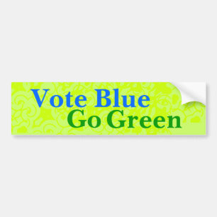 Vote Blue Go Green Bumper Sticker