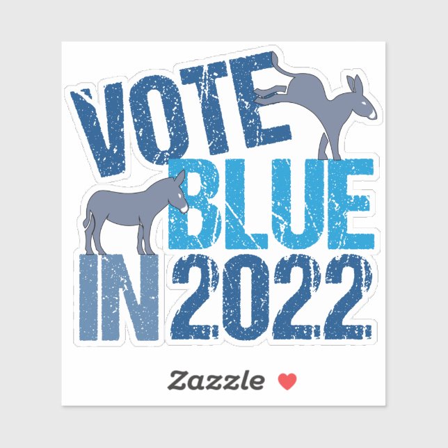 Vote Blue in 2022 Democrat Donkey Midterm Election (Sheet)
