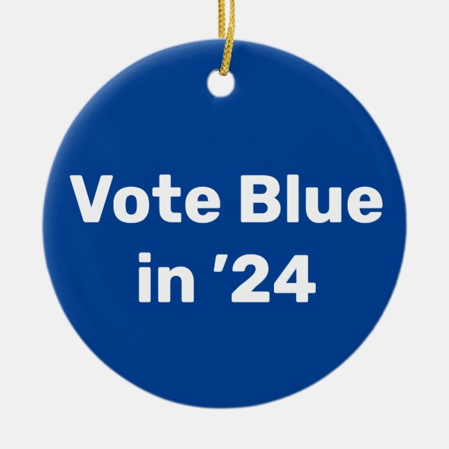 Vote Blue in 2024 Ceramic Tree Decoration (Front)
