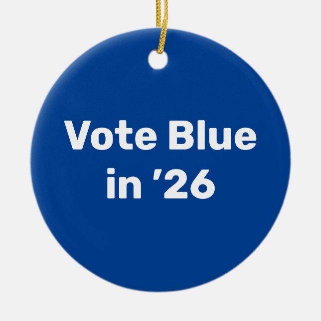 Vote Blue in 2026 Ceramic Tree Decoration (Front)