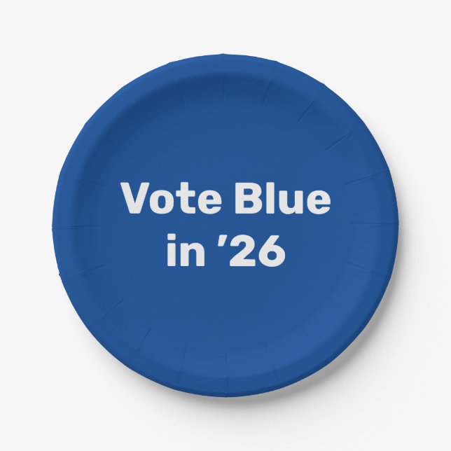 Vote Blue in 2026 Paper Plate (Front)