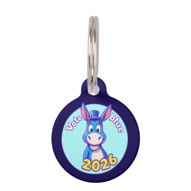 vote blue in 2026 pet tag (Front)
