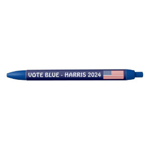 Vote Blue   Kamala Harris 2024 Political Election Black Ink Pen