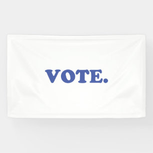 "Vote" blue letters, white background Banner