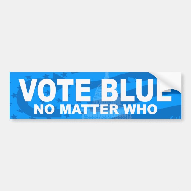 Vote Blue No Matter Who Bumper Sticker (Front)
