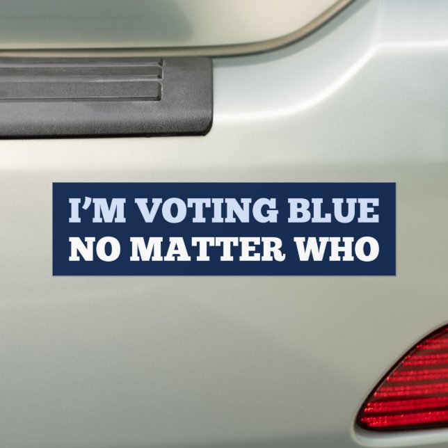 Vote Blue No Matter Who Bumper Sticker (On Car)
