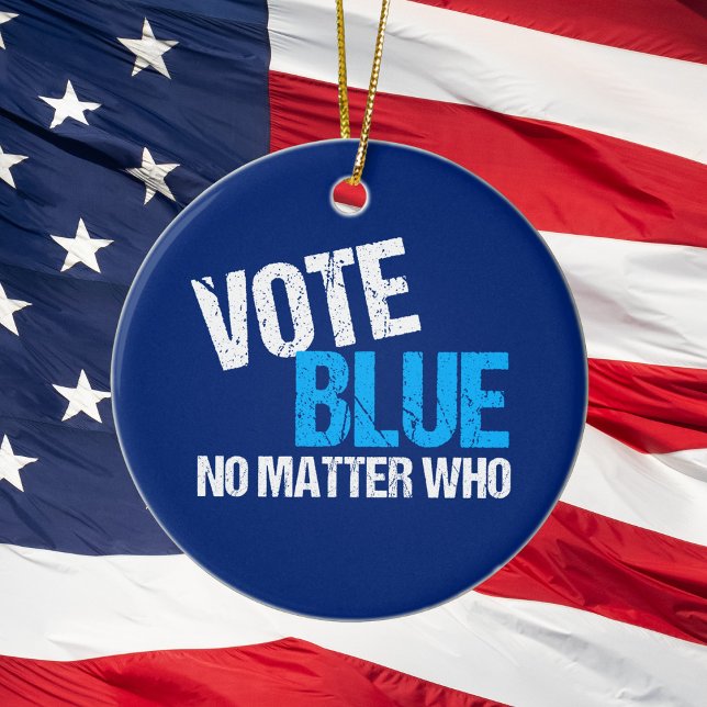 Vote Blue No Matter Who Democrat Ceramic Tree Decoration (Creator Uploaded)