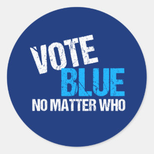 Vote Blue No Matter Who Democrat Classic Round Sticker