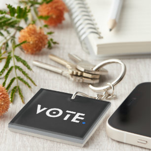 Vote Blue Period Key Ring