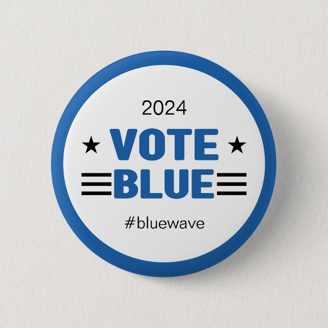 Vote Blue Political Election Campaign Message     6 Cm Round Badge (Front)