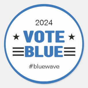 Vote Blue Political Election Campaign Message Classic Round Sticker