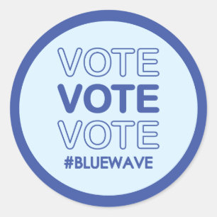 Vote Blue Political Election Campaign Message Classic Round Sticker