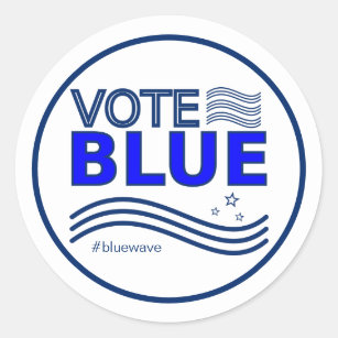 Vote Blue Political Election Campaign Message Classic Round Sticker