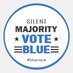 Vote Blue Political Election Campaign Message   Classic Round Sticker