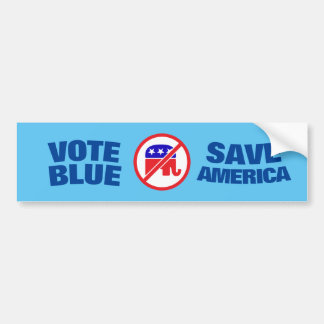 Vote Blue - Save America, Anti GOP Bumper Sticker