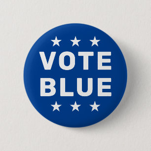 Vote Blue sign 6 Cm Round Badge