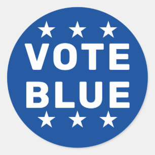 Vote Blue sign Classic Round Sticker