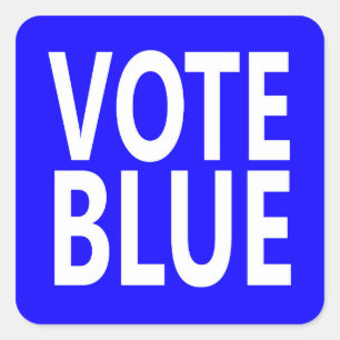 Vote Blue Square Sticker