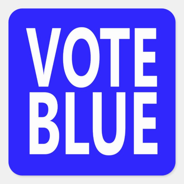 Vote Blue Square Sticker (Front)