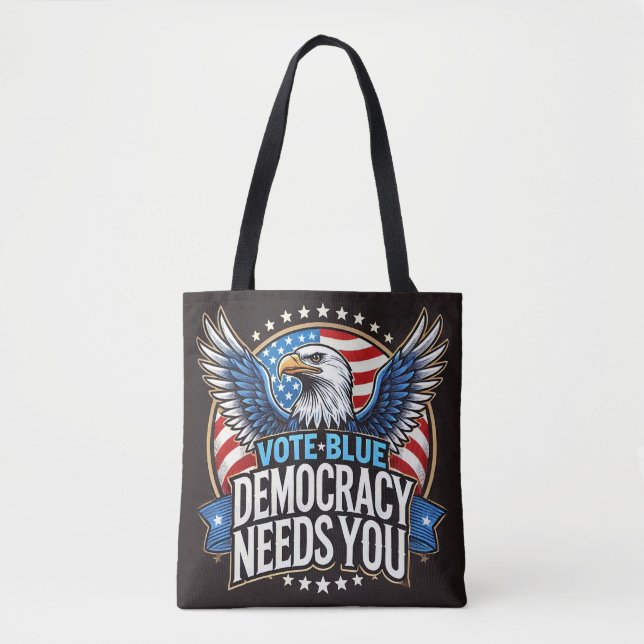 Vote Blue Tote Bag (Front)