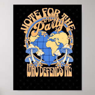 Vote Blue Vote For Earth Sticker Poster