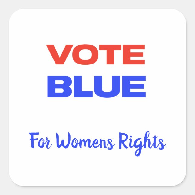 Vote Blue Voting USA Democratic Political Red Blue Square Sticker (Front)
