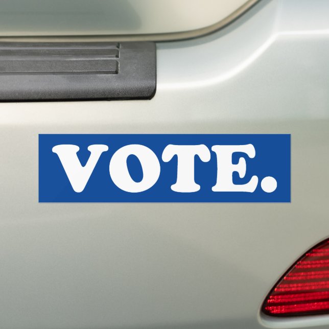 vote - blue white car Bumper Sticker (On Car)