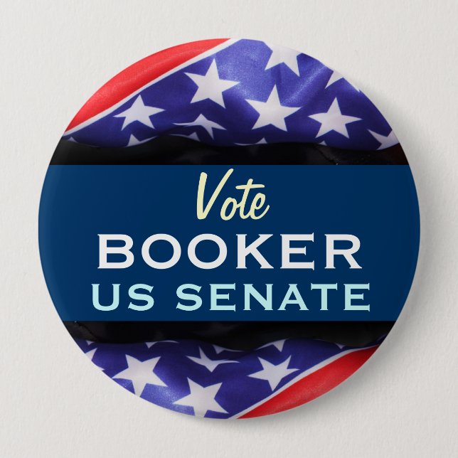 Vote BOOKER US Senate Retro Campaign Button (Front)