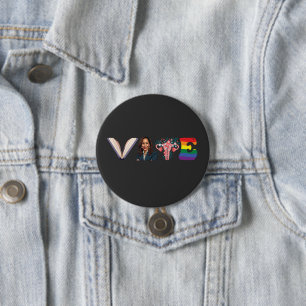 VOTE Books Uterus LGBT Kamala Harris Walz Election 7.5 Cm Round Badge