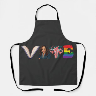 VOTE Books Uterus LGBT Kamala Harris Walz Election Apron