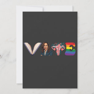 VOTE Books Uterus LGBT Kamala Harris Walz Election Invitation
