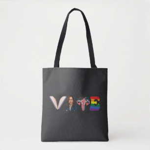 VOTE Books Uterus LGBT Kamala Harris Walz Election Tote Bag