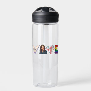 VOTE Books Uterus LGBT Kamala Harris Walz Election Water Bottle