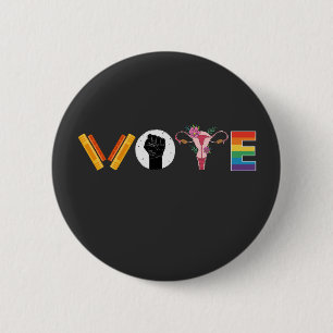 VOTE Books Uterus LGBT Support 6 Cm Round Badge