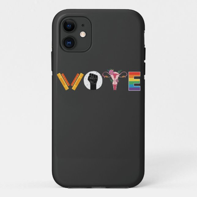 VOTE Books Uterus LGBT Support Case-Mate iPhone Case (Back)