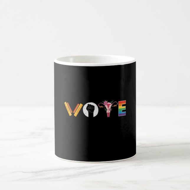 VOTE Books Uterus LGBT Support Coffee Mug (Center)