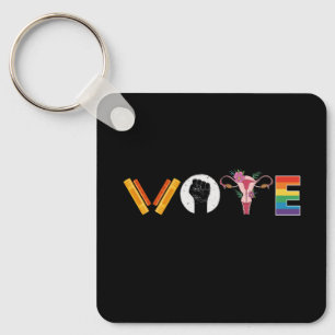 VOTE Books Uterus LGBT Support Key Ring