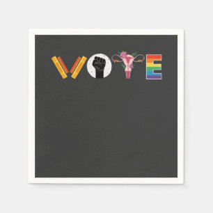 VOTE Books Uterus LGBT Support Napkin