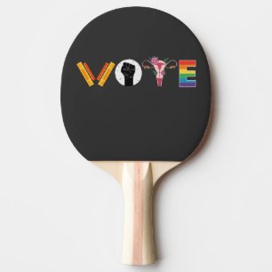 VOTE Books Uterus LGBT Support Ping Pong Paddle