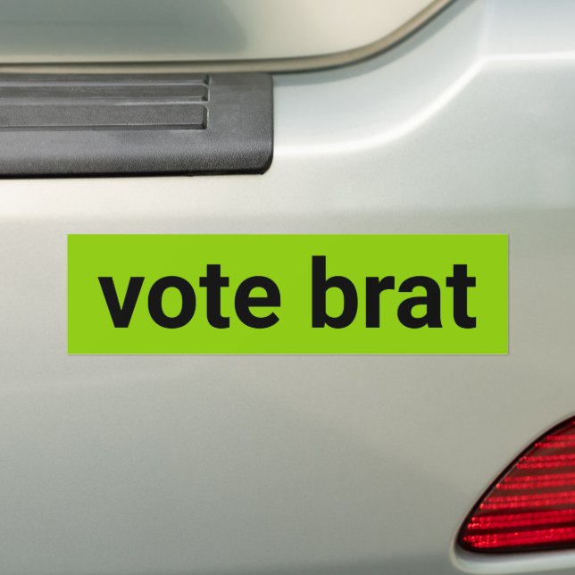 Vote brat kamala simple black and lime green bumper sticker (On Car)